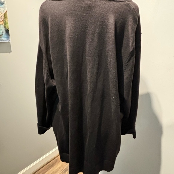 Quacker Factor‎ Black Sweater With Zebra Print Accents Short Sleeve Sz3X Cotton - Picture 4 of 14